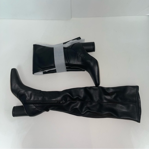 Franco Sarto Black Faux Leather Pisaboot Over The Knee Boots- New N Box- Reemoly - Picture 7 of 16